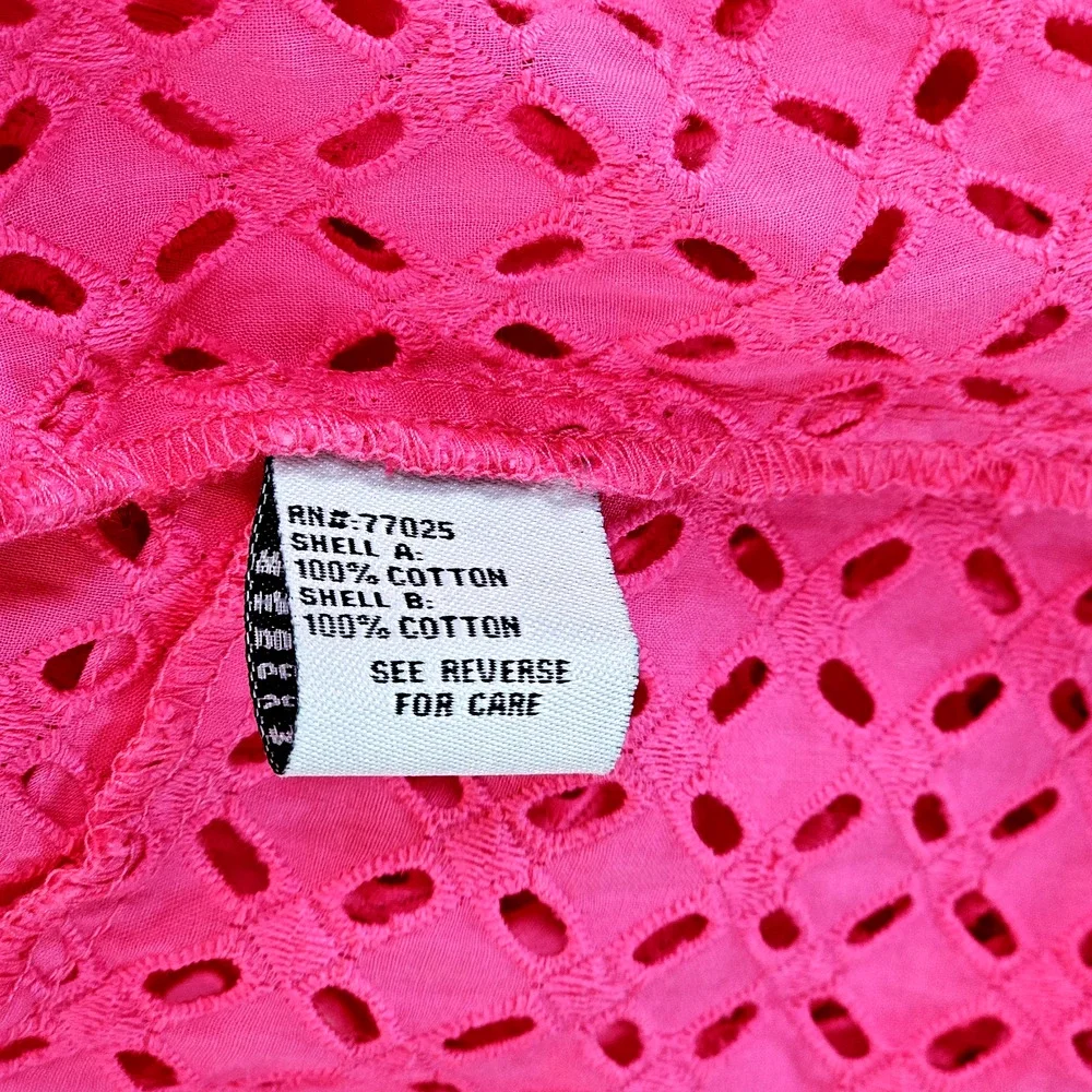 G by Giuliana Rancic Women's Pink Cutout Eyelet Design Jacket 100% Cotton Sz 2XL - Picture 4 of 7